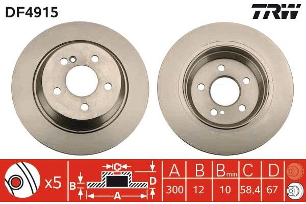Fren Disk Ayna Arka Sağ ve Sol Mercedes SL Roadster (BM 230)(08.2001->)  OTOZONE BD6116