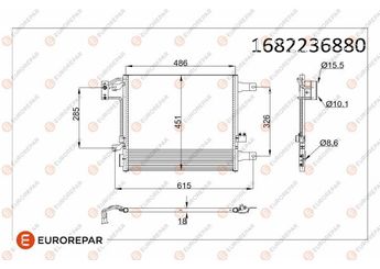 Klima Radyatörü  EUROREPAR 1682236880  1682236880 55056631AA 55056635AA K55056635AA