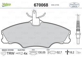 Fren Disk Balata Ön VALEO 670068  425131 425268 4251-31 4252-68