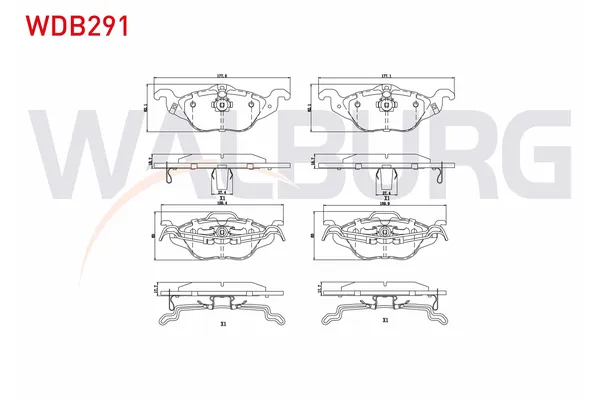 Fren Disk Balata Ön Opel Astra G Cabrio (2001->)  WALBURG WDB291