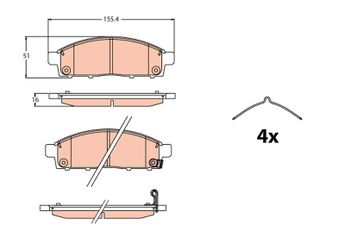 Fren Disk Balata Ön TRW GDB2124  4605A623 4605B233