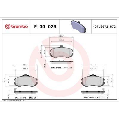 Fren Disk Balata Ön BREMBO P 30 029