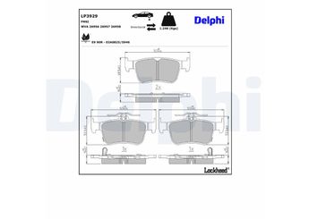 Fren Disk Balata Arka DELPHI LP3929  43022T50G01