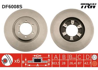 Fren Disk Ayna Ön Sağ ve Sol TRW DF6008S  51712H1030 51712-H1030