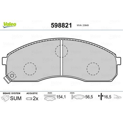 Fren Disk Balata Ön Kia Carnival (1999->)  VALEO 598821