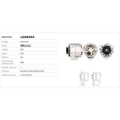 Alternatör  LUCAS ELEKTRIK LEA0344
