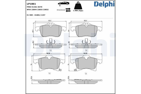 Fren Disk Balata Ön Opel Meriva (2003->)  DELPHI LP1861