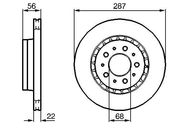 Fren Disk Ayna Ön Sağ ve Sol Volvo Serisi 740 Sedan/Combi (1984->)  BOSCH 0 986 478 388