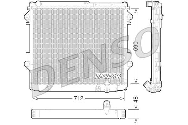 Su Radyatörü  Toyota Land Cruiser 200 (J20)(2008->)  DENSO DRM50075