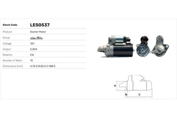 Marş Dinamosu  Audi A8 (4E)(11.2002->)  LUCAS ELEKTRIK LES0537
