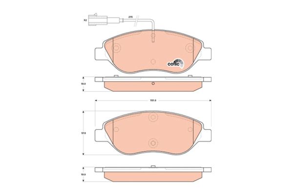 Fren Disk Balata Ön Fiat Stilo (192)(2001->)  TRW GDB1855