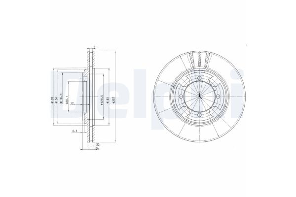 Fren Disk Ayna Ön Sağ ve Sol Hyundai Lantra S.Wagon (RD)(1999->)  DELPHI BG2628