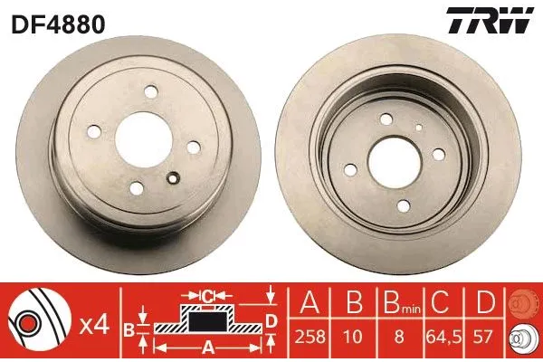 Fren Disk Ayna Ön Sağ ve Sol Daewoo Nubira Wagon (1997->)  KALE BALATA TFD00204