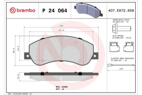 Fren Disk Balata Ön BREMBO P 24 064