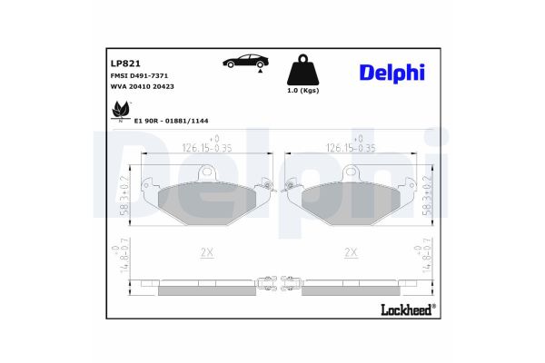 Fren Disk Balata Arka Renault Safrane (B54)(09.1996->)  DELPHI LP821