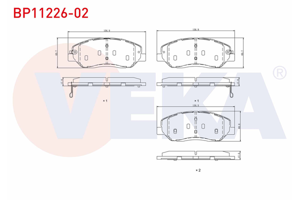 Fren Disk Balata Ön Hyundai Grand Santa Fe (NC)(2013->)  VEKA BP11226-02