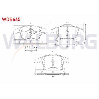 Fren Disk Balata Ön Ford S-MAX (CDR)(2015->)  WALBURG WDB665