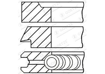 Segman (82.90MM-STD)  MAHLE 002 03 N0  203N0 20303424 002 030 34 24 20304324 002 030 43 24 A0020303424 A 002 030 34 24 A0020304324 A 002 030 43 24