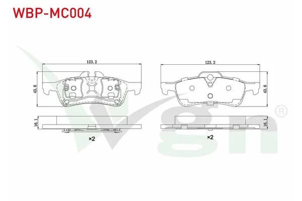 Fren Disk Balata Arka MINI Mini (R50,R53)(2001->)  WGN WBP-MC004
