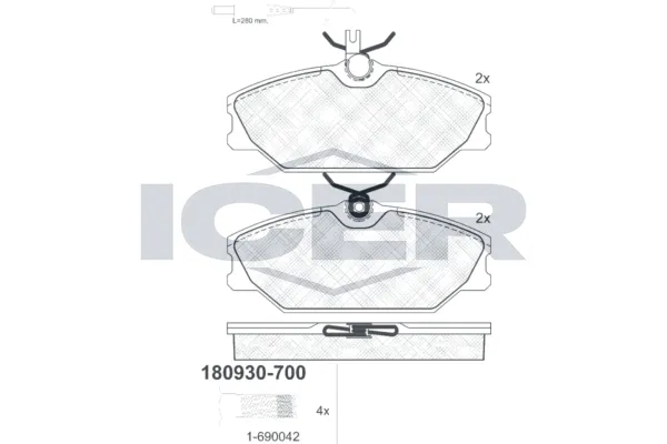 Fren Disk Balata Ön Renault Safrane (B54)(09.1996->)  KALE BALATA 21388 183 15 ANS KD13