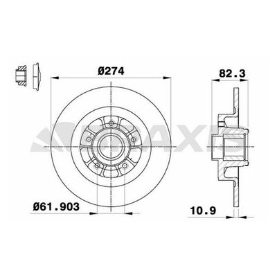 Fren Disk Ayna Arka Sağ ve Sol Renault Laguna II Grandtour (KG0)(03.2001->)  BRAXIS AD0232