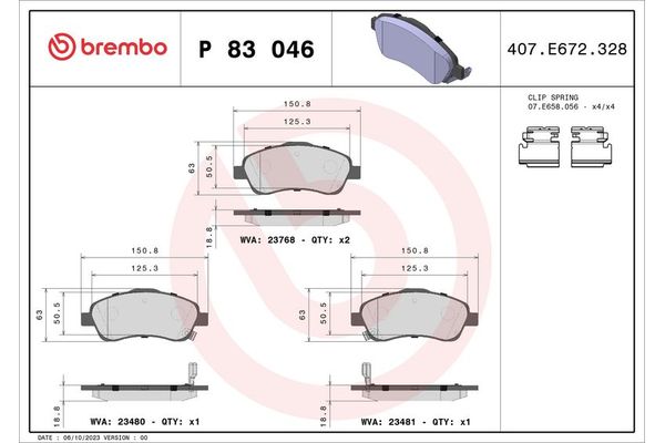 Fren Disk Balata Ön BREMBO P 83 046