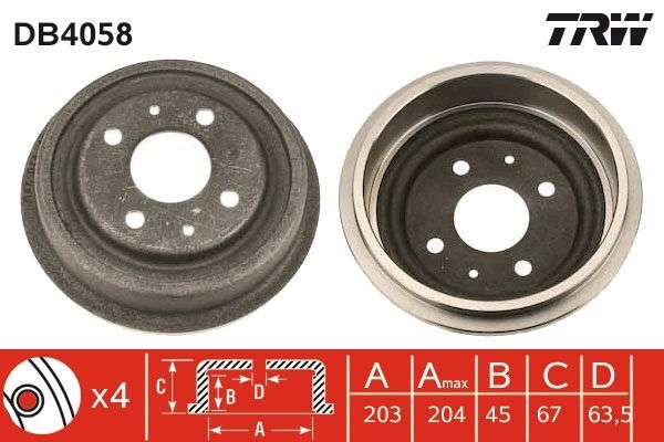Kampana Arka Sağ veya Sol Ford Sierra 4/5 Kapı (1982->)  TRW DB4058