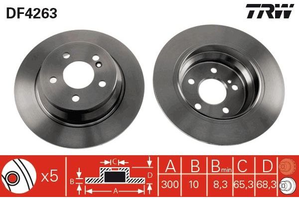 Fren Disk Ayna Arka Sağ ve Sol Mercedes E -Serisi S.Wagon (BM 211)(01.2003->)  FRENBU 24263