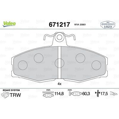 Fren Disk Balata Ön VALEO 671217