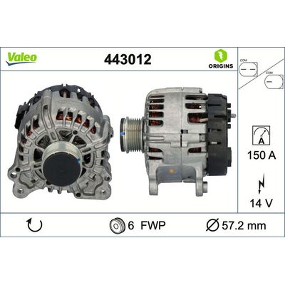 Alternatör  Audi A4 Allroad Quattro (8WJ)(06.2019->)  VALEO 443012