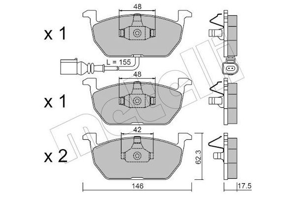 Fren Disk Balata Ön Audi A3 Sportback (8VA)(09.2012->)  METELLI 22-1028-0
