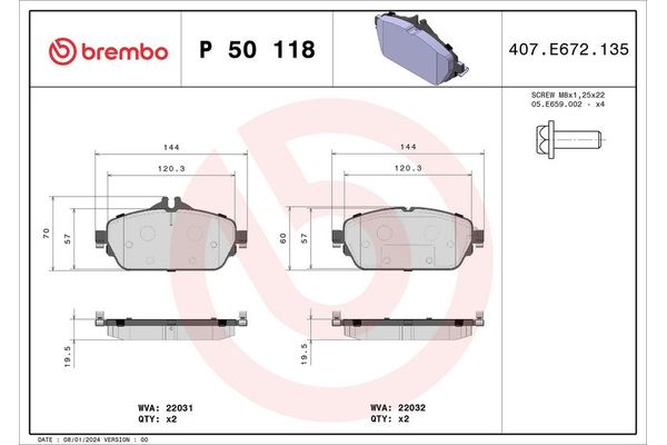 Fren Disk Balata Ön BREMBO P 50 118