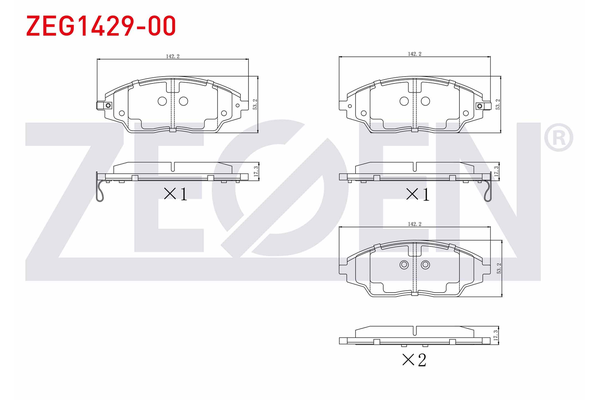 Fren Disk Balata Ön Chevrolet Aveo Sedan (2011->)  ZEGEN ZEG1429-00