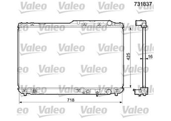 Su Radyatörü  VALEO 731837  164000A010 1640007060 16400-07060 1640007070 16400-07070 1640007071 16400-07071 1640062140 16400-62140 1640062150 16400-62150