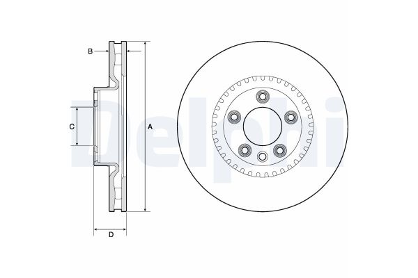 Fren Disk Ayna Ön Sol Porsche Cayenne (Typ 9PA1)(01.2007->)  DELPHI BG9168C