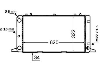 Su Radyatörü  MAHLE CR 1415 000S  214107695R 893121251H