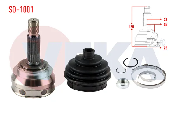 Aks Kafası Ön Dış Sağ veya Sol Skoda Forman (785)(1992->)  VEKA SO-1001