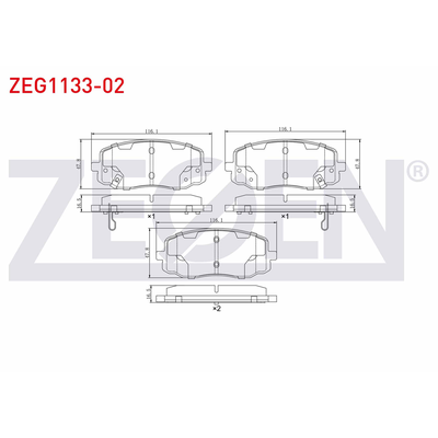 Fren Disk Balata Ön Hyundai i20 (PB)(01.2009->)  ZEGEN ZEG1133-02
