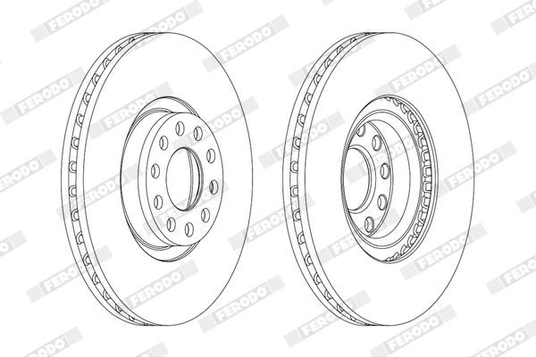 Fren Disk Ayna Ön Sağ ve Sol Audi S6 Sedan (4B4)(07.1999->)  FERODO DDF1983C-1