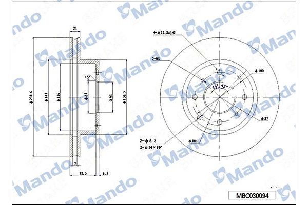 Fren Disk Ayna Ön Sağ ve Sol MANDO MBC030094