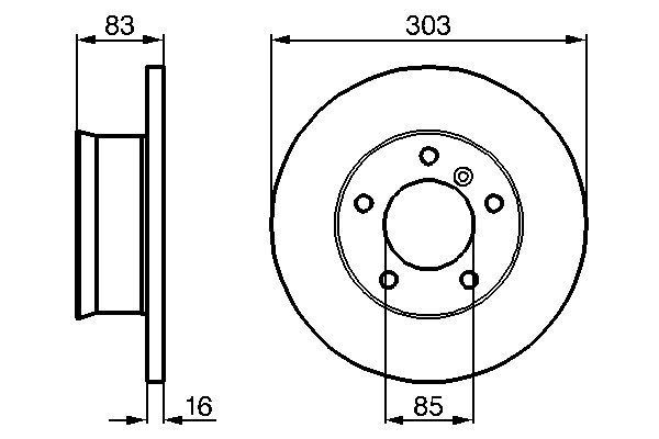 Fren Disk Ayna Ön Sağ ve Sol Mercedes G -Serisi (BM 460 / 461)(01.1979->)  BOSCH 0 986 478 189