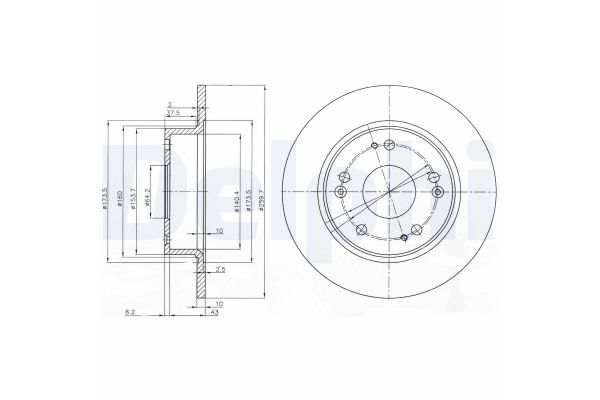 Fren Disk Ayna Arka Sağ ve Sol Honda Accord (CL/CN)(01.2003->)  DELPHI BG3964