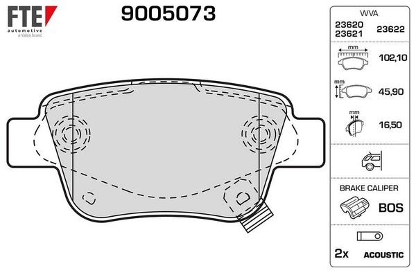 Fren Disk Balata Arka Toyota Avensis (T25)(2003->)  FTE 9005073