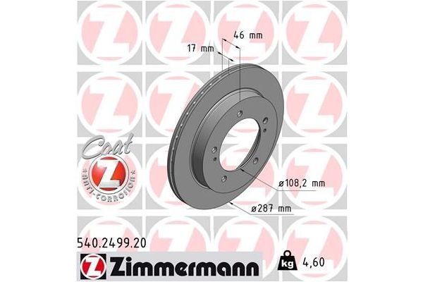 Fren Disk Ayna Ön Sağ ve Sol ZIMMERMANN 540.2499.20