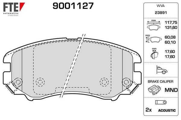 Fren Disk Balata Ön Hyundai Sonata (EF)(1999->)  FTE 9001127