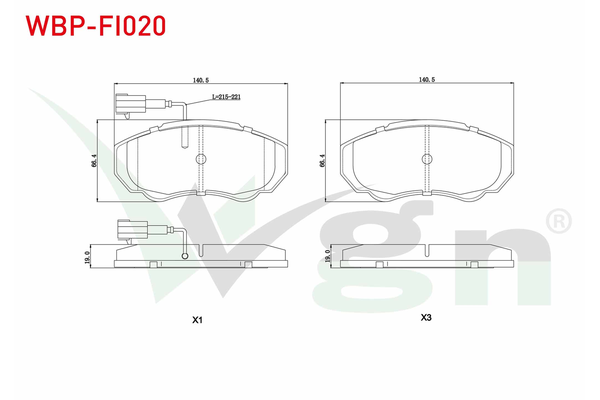 Fren Disk Balata Ön Fiat Ducato Minibüs, Lüks (03.2002->)  WGN WBP-FI020