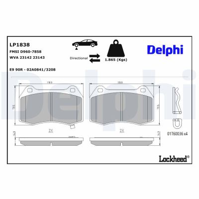 Fren Disk Balata Ön Nissan 350 Z (Z33)(07.2003->)  DELPHI LP1838