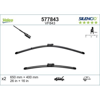 Silecek Süpürgesi Ön Muz Tip 650/400 mm - 26/16 inç BMW X1 Serisi (F48/F49)(2016->)  VALEO 577843