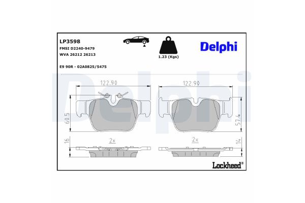 Fren Disk Balata Arka BMW 2 Serisi Gran Coupe (F44)(2019->)  DELPHI LP3598