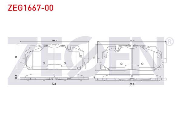 Fren Disk Balata Ön Audi S4 Sedan (8W2)(07.2016->)  ZEGEN ZEG1667-00